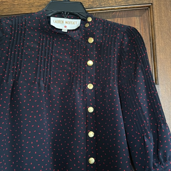 Lauren Moffatt asymmetric snap front blouse S - Picture 2 of 9